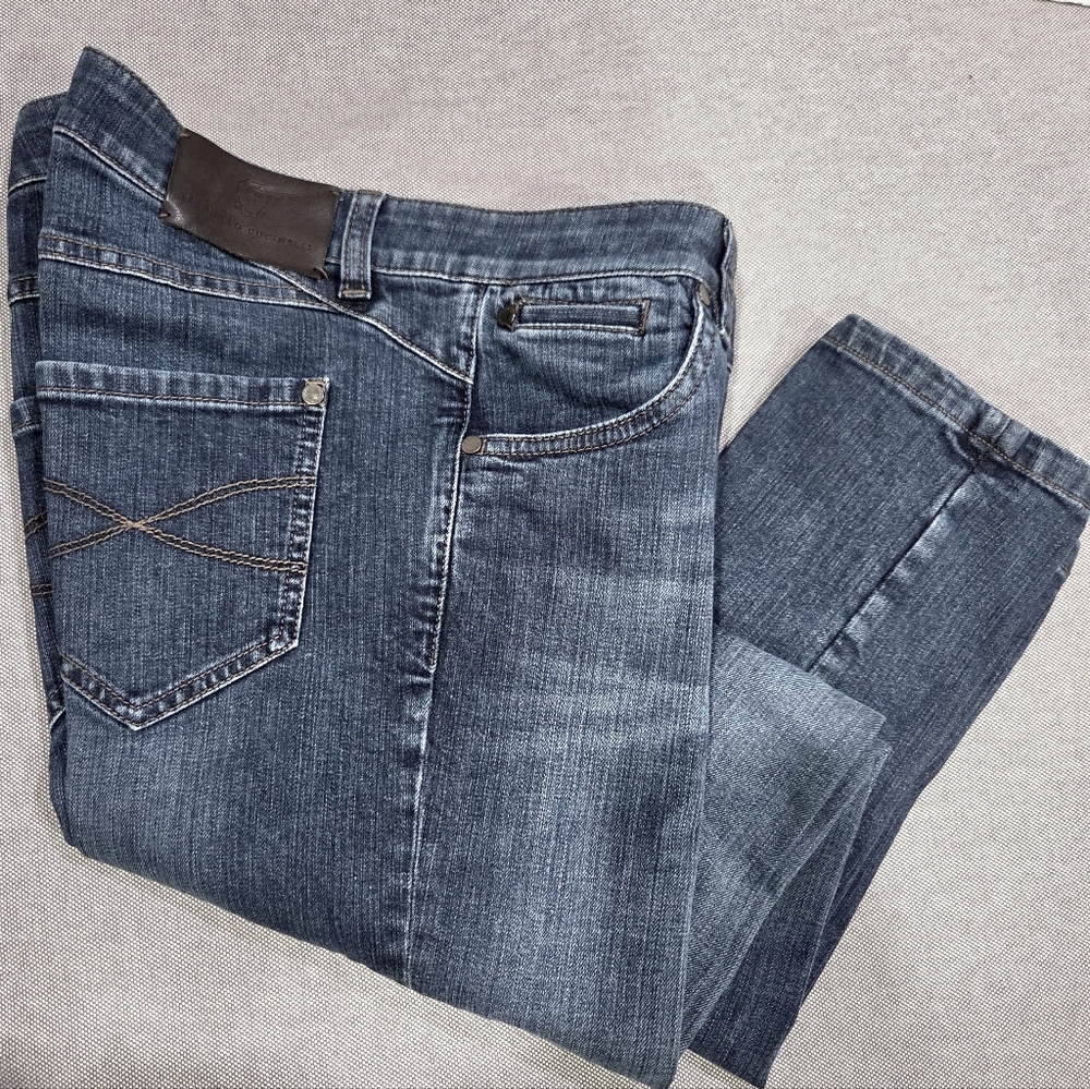 Brunello Cuccineli Skinny Blue Stretch Denim Comfortable Low/Mid Rise Sz6 - Picture 2 of 11